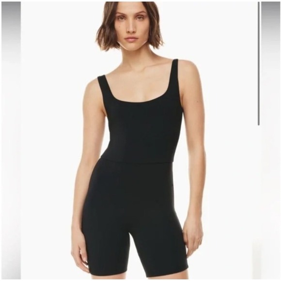 Aritzia Pants - Aritzia Babaton Contour Square Neck Romper Sz M Black Trap Street Sporty Luxury